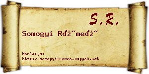 Somogyi Rómeó névjegykártya